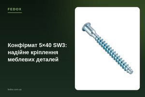 Конфирмат 5&times;40 SW3: надёжное крепление деталей мебели