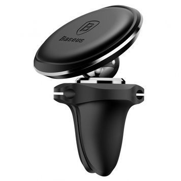 Автомобильный держатель для смартфона Baseus Car Holder Magnetic Air Vent Mount Holder с зажимом для кабеля Черный (SUGX-A01)