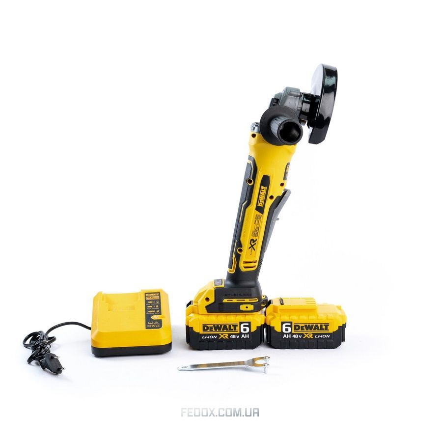 Болгарка бесщеточная DeWalt (DCG413) аккумуляторная (48V/6AH) Угловая шлифмашина Девольт 125 мм.