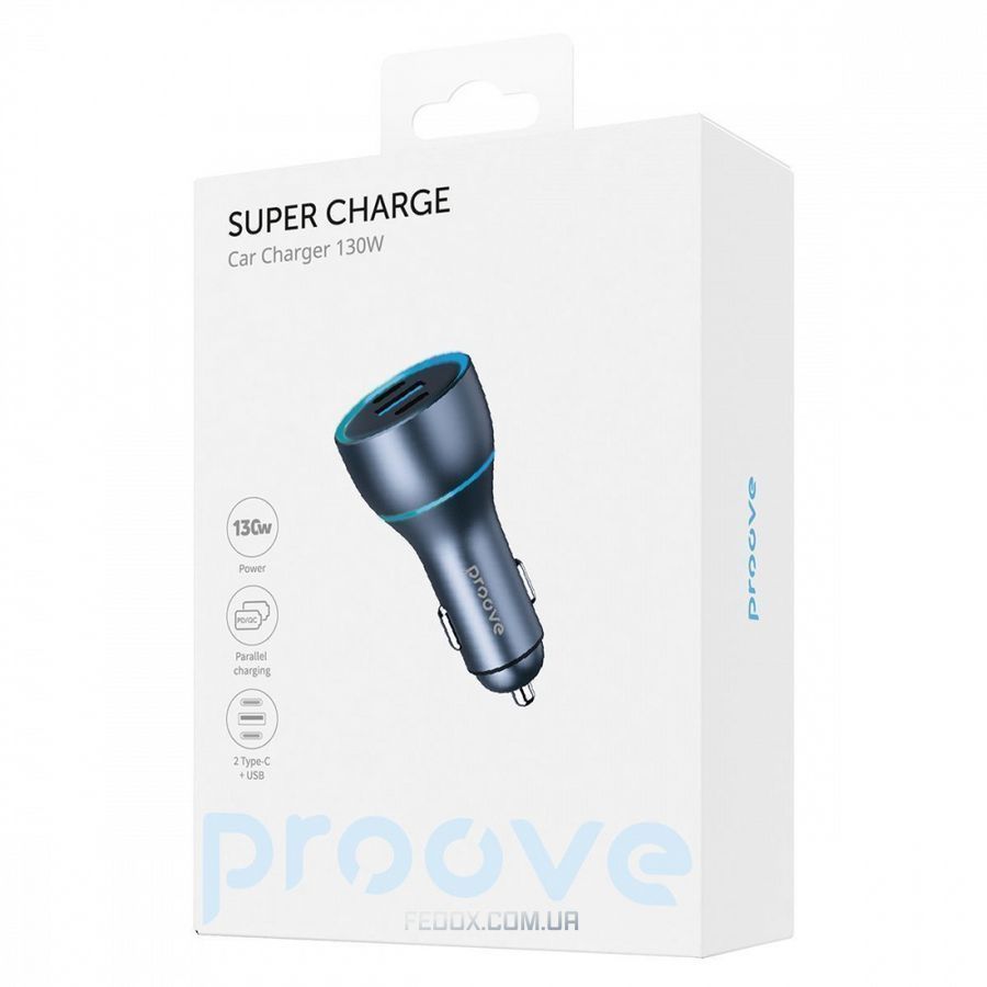 АЗП Proove Super Charge 130W (2 Type-C + USB) черный