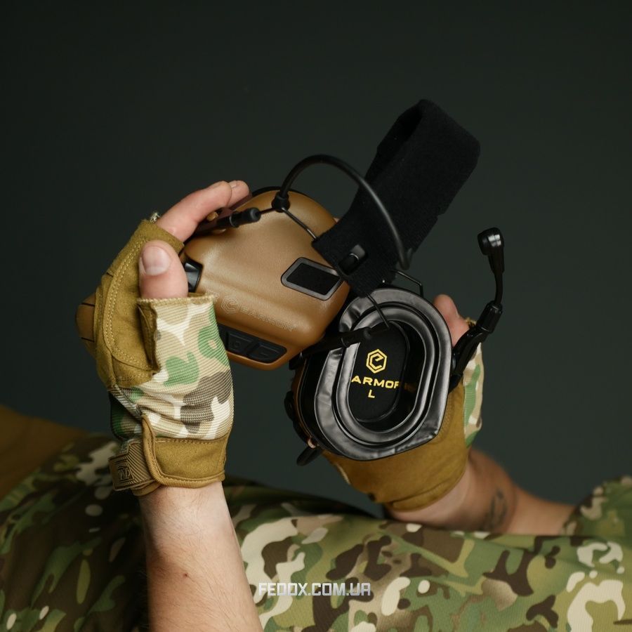 Цифровые активные защитные наушники Earmor M32 PLUS Койот