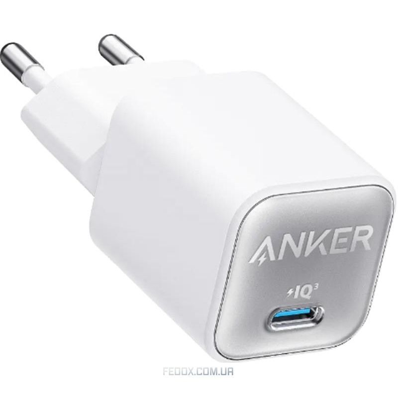 Сетевое зарядное устройство Anker PowerPort 511 Nano III White, 30 W USB Type-C (A2147G21)