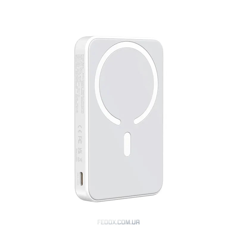 Бездротовий магнітний Power Bank 22,5 Вт Fast Charge 5000mAh White для Смартфонів та навушників