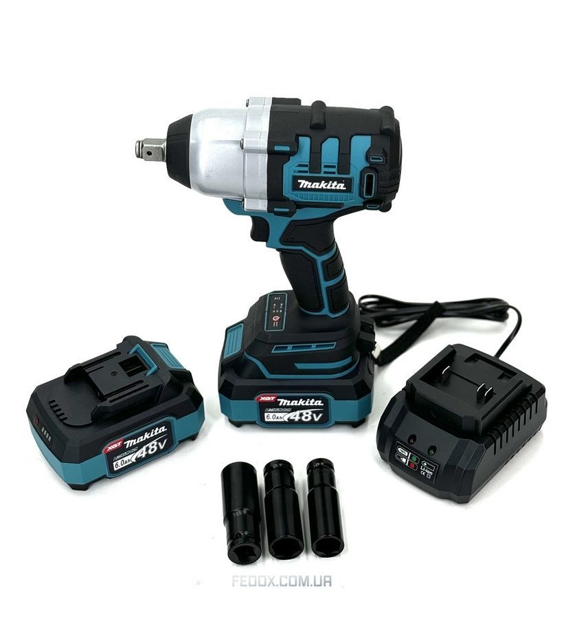 Безщітковий Гайковерт Makita (DTW288) Акумуляторний (48V / 6AH) Потужний ударний гайковерт Макіта в Кейсі (+2 АКБ)
