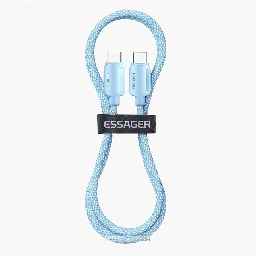 Кабель Essager Breeze USB Type-C - USB Type-C (M/M), 100W, 1 м Blue (EXCTT1-WL03-P)