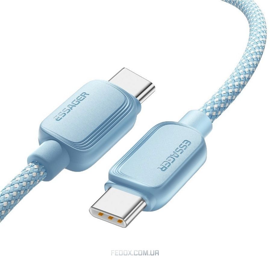 Кабель Essager Breeze USB Type-C - USB Type-C (M/M), 100W, 1 м Blue (EXCTT1-WL03-P)
