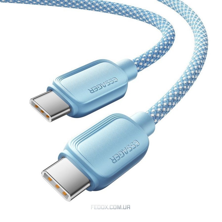 Кабель Essager Breeze USB Type-C - USB Type-C (M/M), 100W, 1 м Blue (EXCTT1-WL03-P)