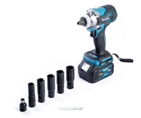 Гайковерт ударний Makita (TW007GM) Акумуляторний Безщітковий 500Hm (48V / 6Ah) імпакт-ключ Макіта (+Набір інструментів / +2 АКБ)