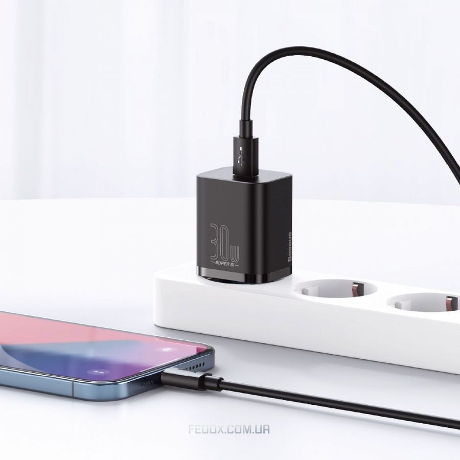 МЗП Baseus Super Silicone Quick Charger 30W (Type-C) белый