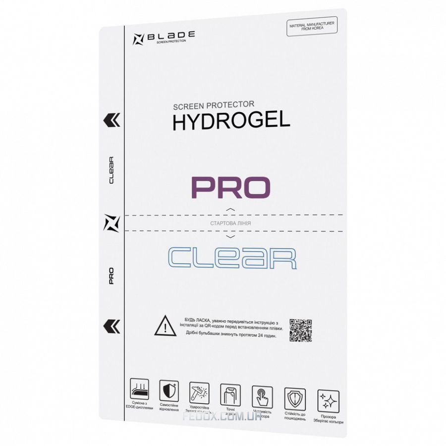 Захисна гідрогелева плівка BLADE Hydrogel Screen Protection PRO (Edge Display) (clear glossy)