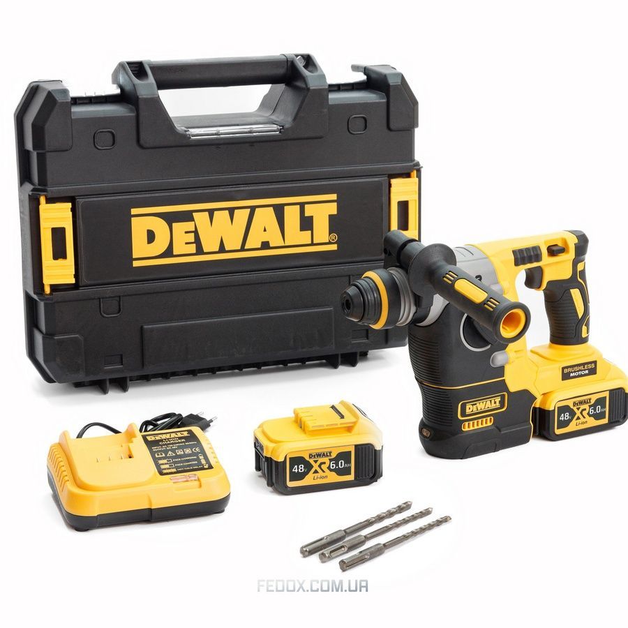 Безщітковий акумуляторний перфоратор DeWalt DCH274P2T (48V, 6 AH) Потужний перфоратор Деволт з 2 АКБ