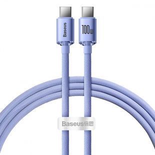 Кабель Baseus Crystal Shine Series Быстрая зарядка Type-C на Type-C 100W (1.2м) фиолетовый