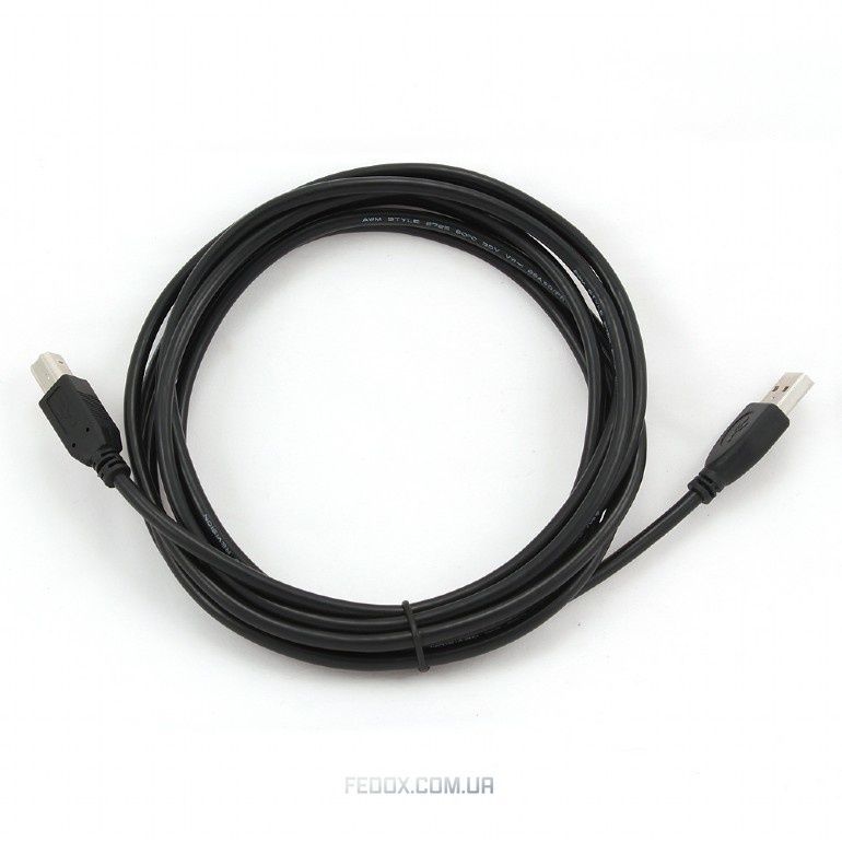 Кабель Cablexpert USB - USB Type-B V 2.0 (M/M), 3.0 м, черный (CCP-USB2-AMBM-10)