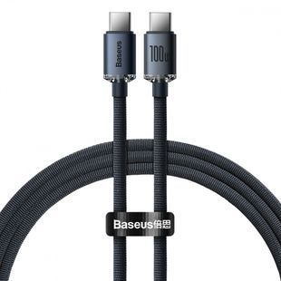 Кабель Baseus Crystal Shine Series Быстрая зарядка Type-C to Type-C 100W (1.2м) черный