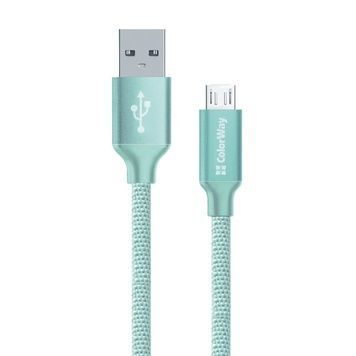 Кабель ColorWay USB - micro USB (M/M), 1 м, Mint (CW-CBUM002-MT)