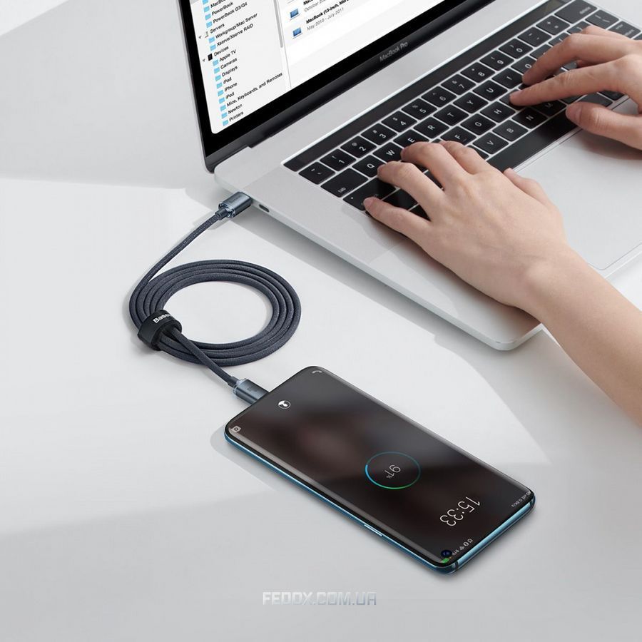 Кабель Baseus Crystal Shine Series Fast Charging Type-C to Type-C 100W (1.2m) black