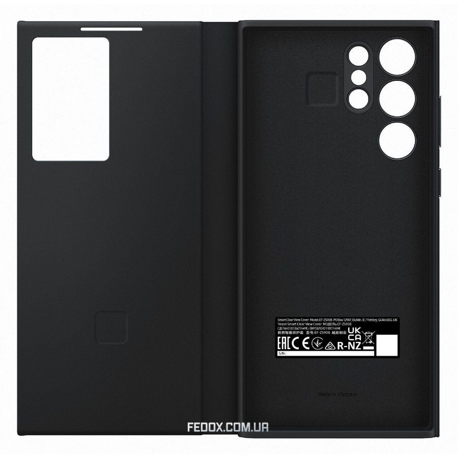 Чохол-книжка Samsung Smart Clear View Cover для Samsung Galaxy S22 Ultra SM-S908 Black (EF-ZS908CBEGRU), чорний