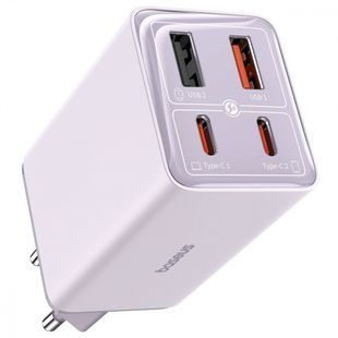 Baseus GaN6 Pro Fast Charger 2 Type-C + 2 USB 65W purple