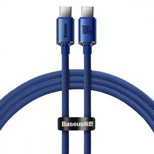 Кабель Baseus Crystal Shine Series Быстрая зарядка Type-C на Type-C 100W (1.2м) синий