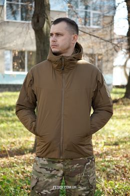 Зимовий мікропуховик у кольорі койот BR YWH з вологостійкою тканиною та знімним капюшоном