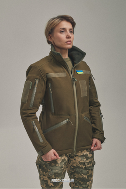 Зимняя утепленная женская FS куртка-трансформер Soft Shell 2в1, хаки