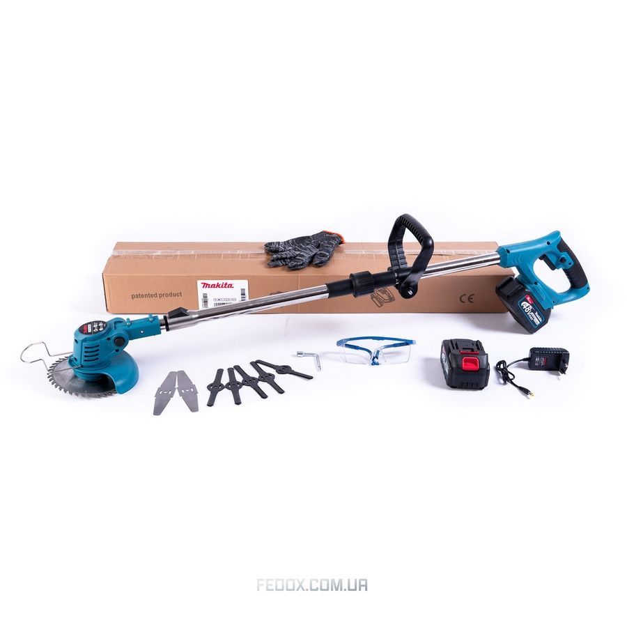 Коса Makita (UR156DWAE) Акумуляторна (48V / 6Ah) садовий тример Макіта (+2 АКБ / +Окуляри) Легка косарка