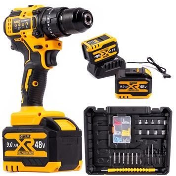 Аккумуляторный ударный шуруповерт DeWalt DCD896P2T (48V, 9AH) Шуруповерт Деволт бесщеточный в кейсе с набором