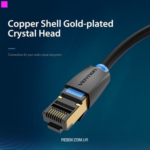 Патч-корд Vention CAT 8 SFTP Ethernet, 1 m, Black (IKABF)