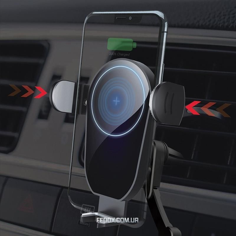 Держатель автомобильный+беспроводное ЗУ ColorWay AutoSense Car Wireless Charger 15W Black (CW-CHAW025Q-BK)