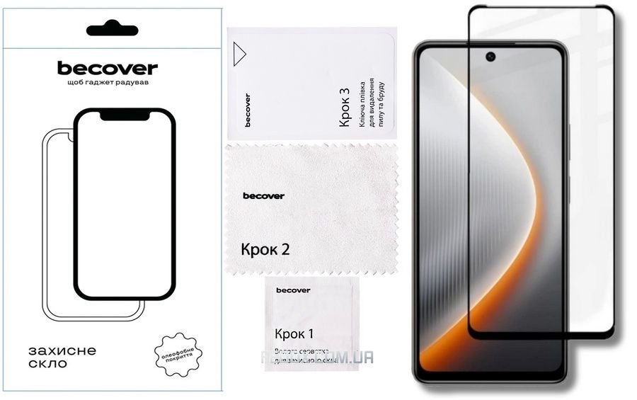 Защитное стекло BeCover для Tecno Spark 40 4G (KM5) Black (714922)
