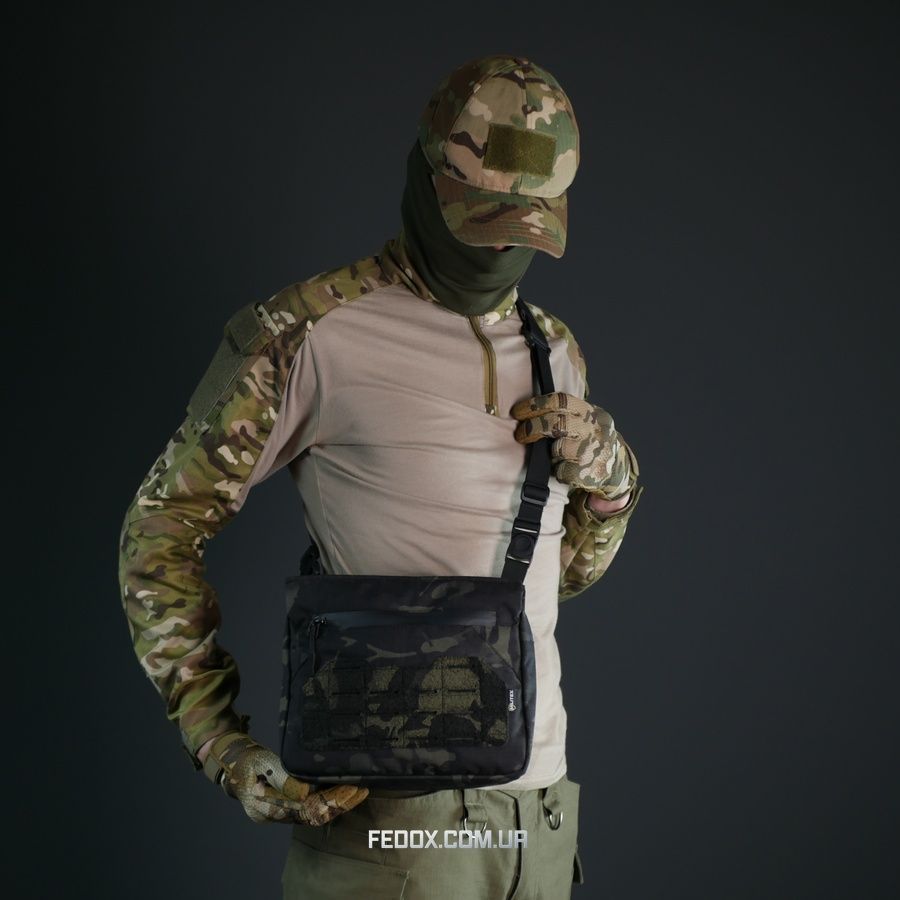 Тактична смарт-сумка через плече "Tactic city bag" Cordura USA &mdash; Чорний Мультикам