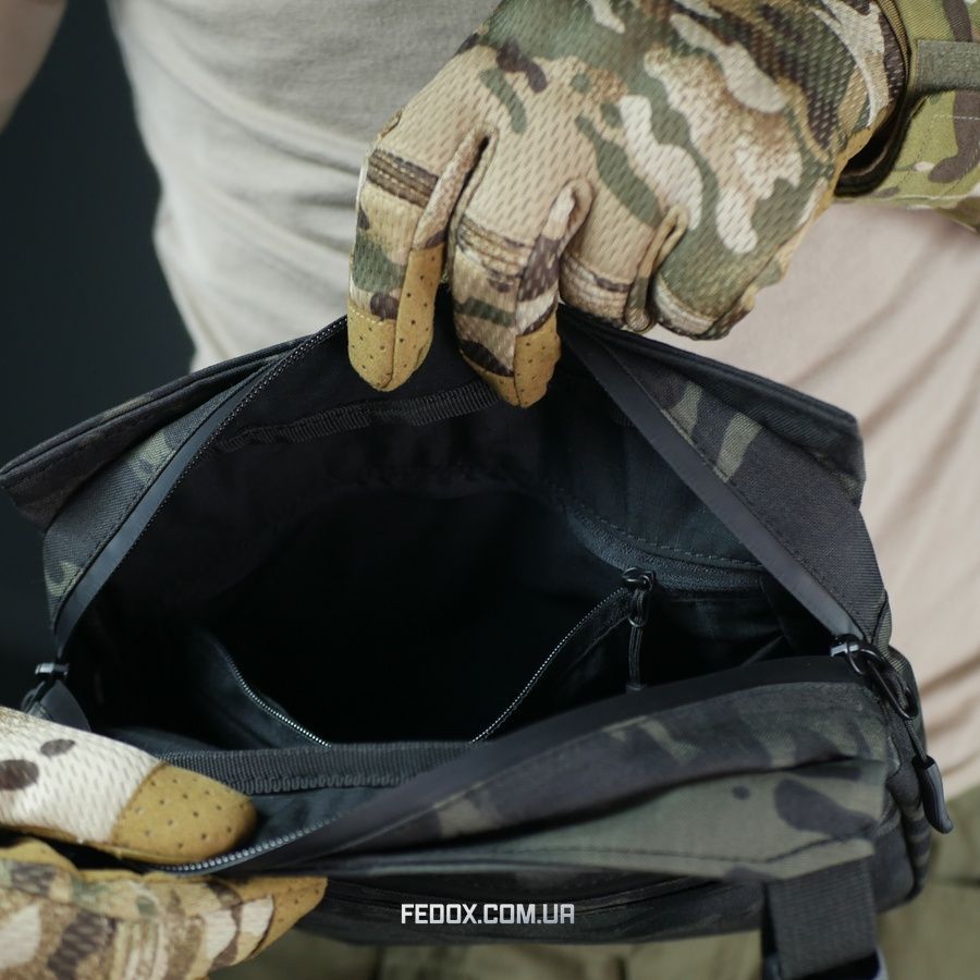 Тактична смарт-сумка через плече "Tactic city bag" Cordura USA &mdash; Чорний Мультикам