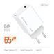 Сетевое зарядное устройство ColorWay GaN Mini 65W PD Port PPS USB-C White (CW-CHS049PD-WT)