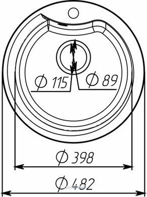 Кухонная гранитная мойка VALESO TURAS 480, морион, 482х480 мм