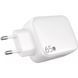 Мережевий зарядний пристрій Proove Fixtape GaN (1USB-C, вбудований кабель USB-C) 65W White (WCFP65010202)