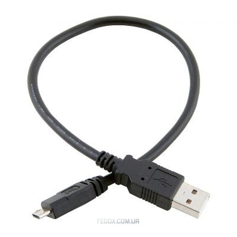 Кабель Atcom USB - micro USB V 2.0 (M/M), 0.8 м, черный (9174) пакет