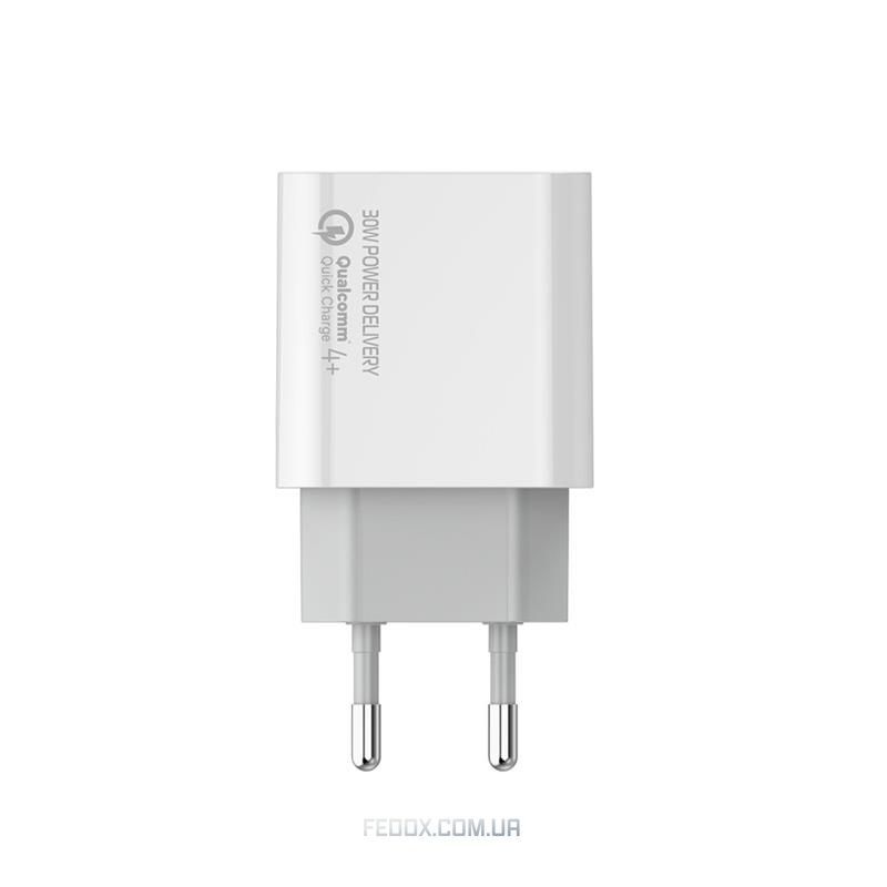 Мережевий зарядний пристрій ColorWay Power Delivery Port PPS USB Type-C (30W) White (CW-CHS038PD-WT)