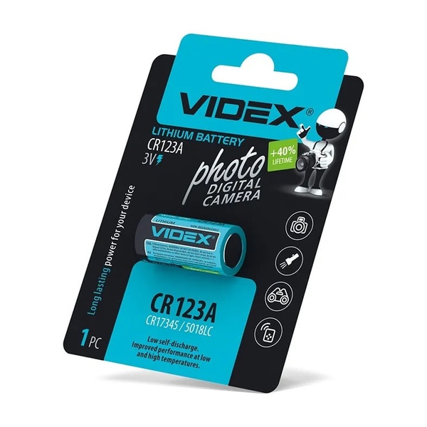 Батарейка літієва Videx CR123A
