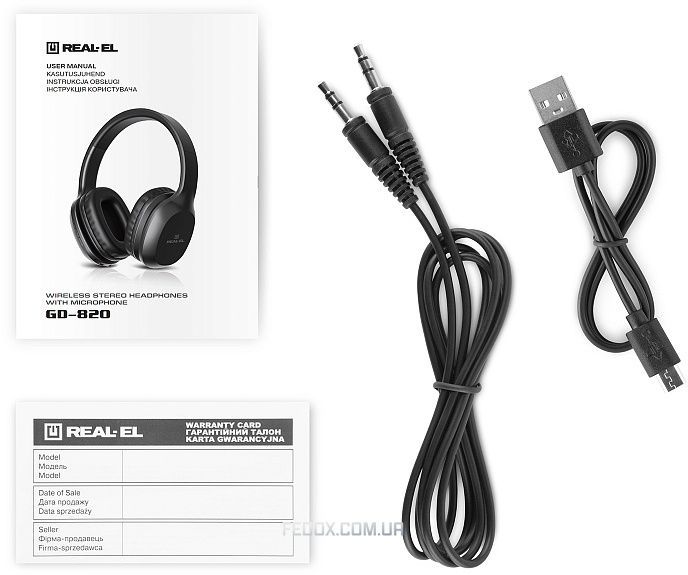 Bluetooth-гарнитура REAL-EL GD-820 Black