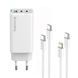Мережевий зарядний пристрій ColorWay GaN Mini 65W PD Port PPS USB (USB-2C1A) White (CW-CHS058PDCL-WT) + кабель Type-C&Lightning