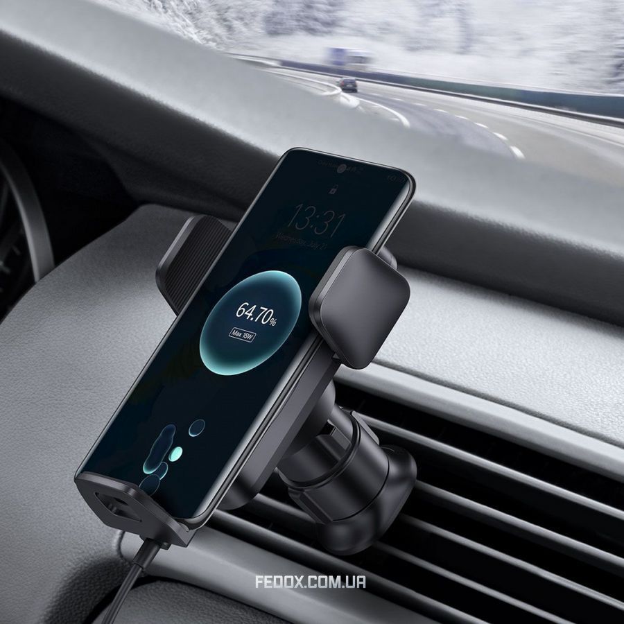 Автомобильный держатель для смартфона или планшета Baseus Wisdom Auto Aligment Car Mount Wireless Charger (CGZX000001)