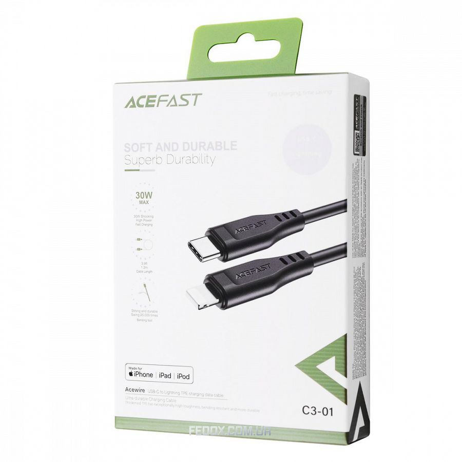 Кабель Acefast C3-01 Type-C to Lightning 30W (1.2m)