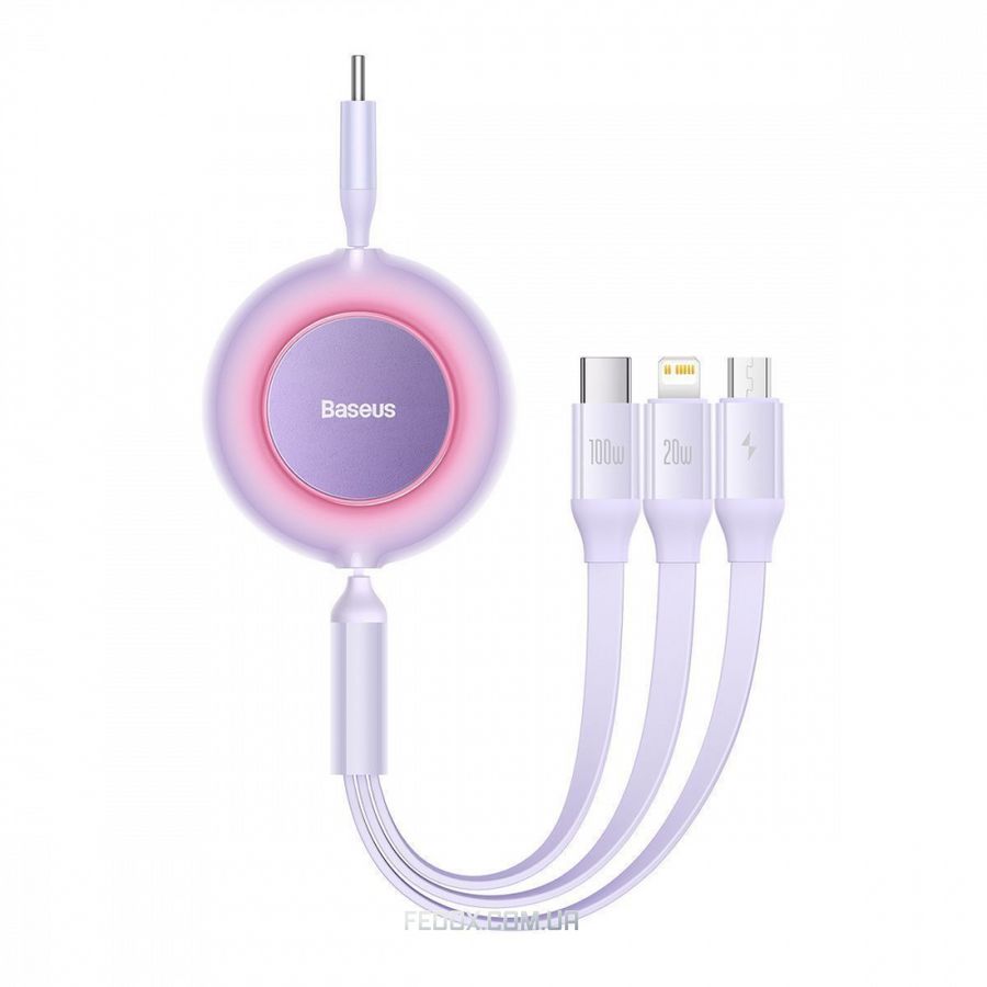 Кабель Baseus Bright Mirror 2 Series 3-in-1 (Micro USB+Lightning+Type-C) 100W (1.1m)