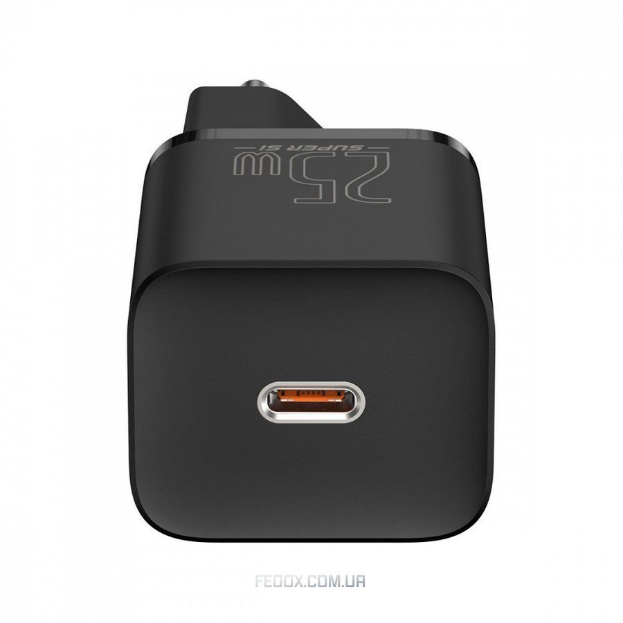 MZP Baseus Super Silicone Quick Charger 25W (Type-C) + With Cable Type-C to Type-C 3A (1m) white
