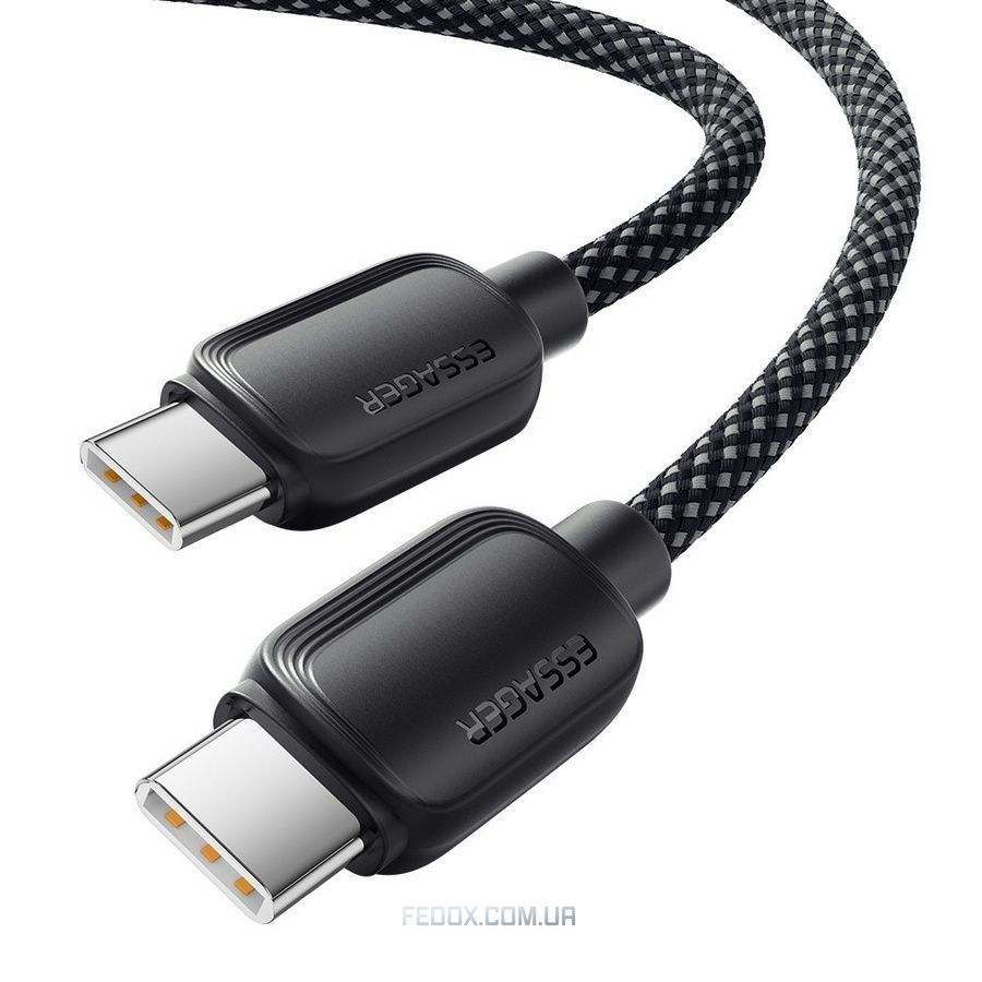 Кабель Essager Breeze USB Type-C - USB Type-C (M/M), 100W, 2 м Black (EXCTT1-WLA01-P)
