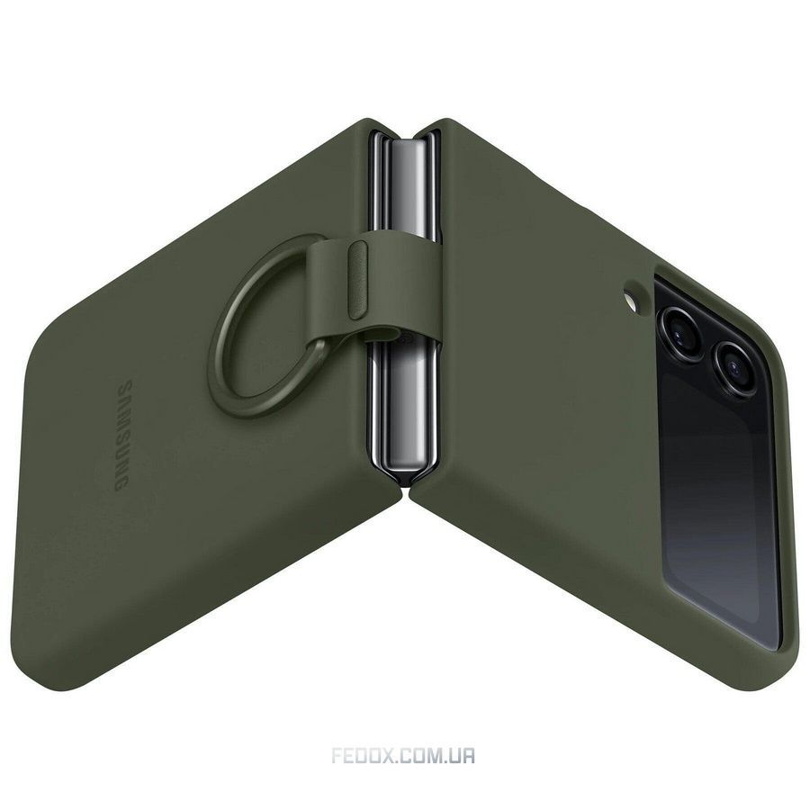 Чохол-накладка Samsung Silicone Cover with Ring для Samsung Galaxy Flip 4 SM-F721 Khaki (EF-PF721TGEGUA), Зелений