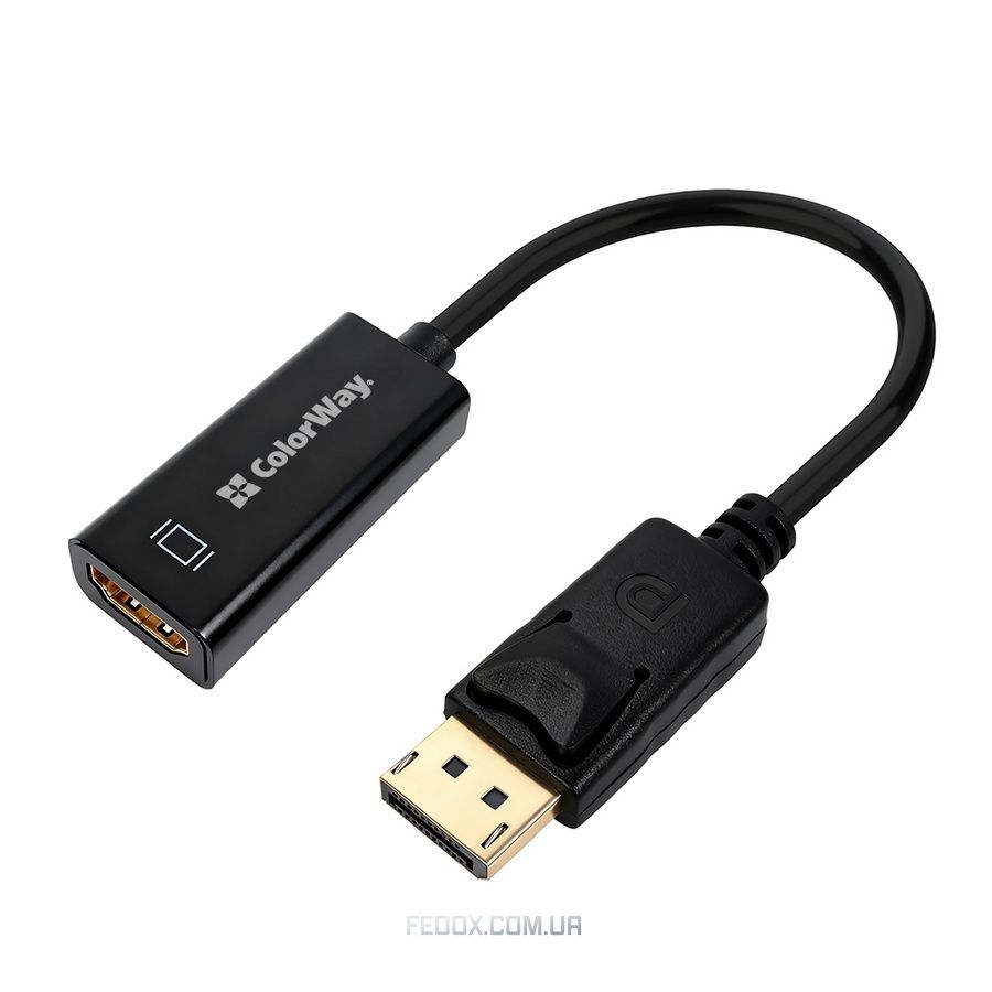 Адаптер Colorway DisplayPort - HDMI (M/F) 4K/30 Гц Black (CW-AD-DPHD)