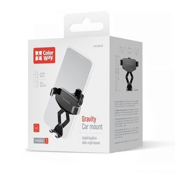 Тримач автомобільний ColorWay Gravity Mechanical Car Mount (CW-CHG18-BK)