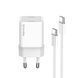 Сетевое зарядное устройство ColorWay GaN Mini 30W PD Port PPS USB-C White (CW-CHS054PDC-WT) + кабель USB Type-C
