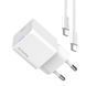 Сетевое зарядное устройство ColorWay GaN Mini 30W PD Port PPS USB-C White (CW-CHS054PDC-WT) + кабель USB Type-C